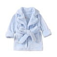 thumbnail image 3 of KYAIGUO Kids Baby Hooded Bathrobe for Toddler Boys Girls Soft Plush Cute Robe Pajamas 1-7Y Sleepwear Bathing Robes Solid Color Jammies Night-Robe, 3 of 7