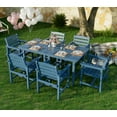 thumbnail image 2 of Rectangular 6 - Person 67“ L Outdoor Patio Dining Table Set with 6 Arm Chairs Extendable HDPE Plywood, 2 of 9
