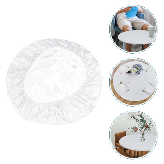 FOMIYES Dining Round Tablecloth Practical Tablecloth 120X120X0.2CM Transparent