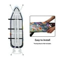 thumbnail image 4 of Kuiaobaty Elastic Ironing Board Cover with Hook & Loop Fasteners, Polyester Spandex Non-Slip Breathable Iron Board Cover, 55" x 16", Hummingbird Daisy Blue, 4 of 5
