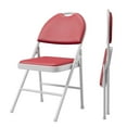 thumbnail image 4 of 2 Pack Folding Chairs, Padded Foldable Chair with PU Leather Cushion and Back,  for Events Office Wedding Party, 4 of 7