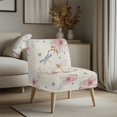 thumbnail image 3 of HELLHERO Dragonfly Floral Armless Accent Chair Protector, Elastic Bottom Non Slip Armless Accent Chair Cover for Living Room Office, 3 of 8