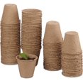 thumbnail image 1 of Juego de macetas biodegradables Yjmei para jardinería 50 piezas redondas 8 cm color beige, 1 of 5