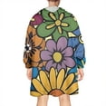 thumbnail image 2 of Wearable Oversized Blanket,Pioneer Flower Floral Print Pattern Wearable Blanket Hoodie for Adults,Cozy Hooded Blankets with Super Pockets,Super Warm Fuzzy Pullover for Women & Men, 2 of 6