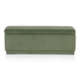 thumbnail image 3 of Furniture of America Cheri Chenille Modern Living Room Bedroom Bench with Storage, Green, 3 of 18