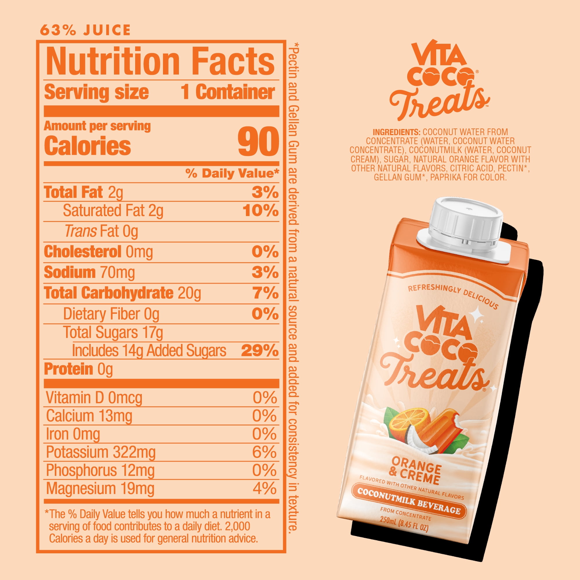 Vita Coco Treats Orange & Creme Coconut Milk Drink - 250mL