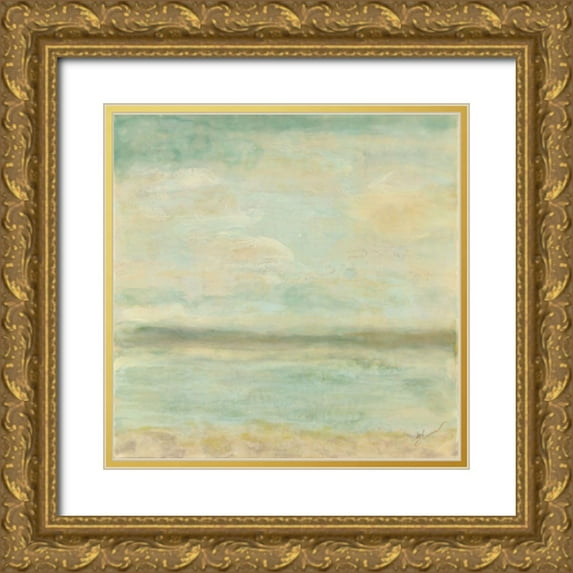 Shanti, Shima 26x26 Gold Ornate Wood Framed with Double Matting Museum Art Print Titled - Serenity