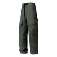 thumbnail image 5 of Mlzmgr Cargo Pants for Men Casual Athletic Outdoor Hiking Pants Wide Leg Baggy Drawstring High Waist Pants with Pockets(Medium,Army Green), 5 of 8