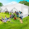 thumbnail image 6 of COBIZI 10x30 Pop Up Canopy Party Tent 10x30 Canopy Tent with 8 Sidewalls,Waterproof UPF 50+ 0utdoor Wedding Event Tents for Parties Backyard Canopy Gazebo with 4 Sand Bags&Carry Bags,White, 6 of 13
