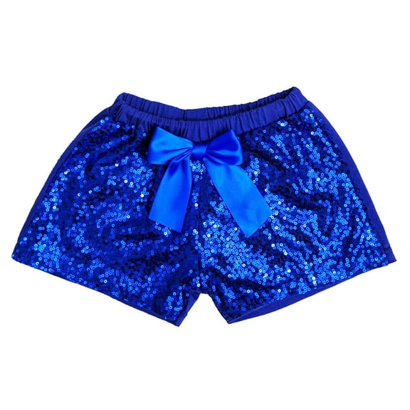 Wenchoice Royal Blue Sequins Bow Shorts L(5-6Y)