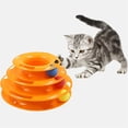 thumbnail image 2 of Juguetes para mascotas en la torre de pista del escenario para mascotas. giratorio de tres pisos, rompecabezas interactivos para gatos, platos de juguetes para gatos interesantes con bolas (naranja) Shuxiu Wang  9024719203836, 2 of 5