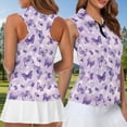 thumbnail image 4 of Jeiento Matching Golf Shirts for Couples Mens Short Sleeve Quick Dry Tops Womens Half Zip Sleeveless Golf Tanks Purple Butterfly Couple Activewear for Golf Tennis Hiking Casual Wear, 4 of 7