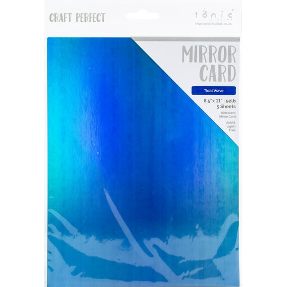 Craft Perfect Iridescent Mirror Cardstock 8.5"X11" 5/Pkg-Tidal Wave