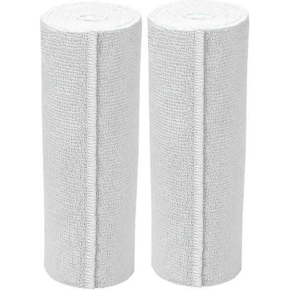 GT USA Cotton Soft Woven White (6" Width, 2 Pack) | Cotton Elastic Bandage Wrap | Latex Free | Hook & Loop Fastener at One End | Hypoallergenic Compression Roll for Sprains & Injuries