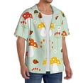thumbnail image 4 of Gaeub Mushroom Bee Men's Lapel Short Sleeve Shirt, Relaxed Fit Shirt, Soft and Breathable for Outdoors Party Travel - Medium, 4 of 7