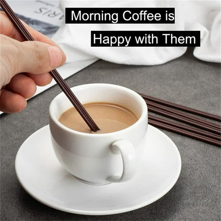 Disposable Plastic Coffee Stirrer Straw - 7 Inch Sip Stir Stick (Coffee,  50),Perfect for Christmas, Parties ,New Year's Eve gatherings