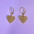 thumbnail image 5 of 14K Gold Plated Dangle Earrings for Women,Lightweight Heart Geometric Flat Brushed Drop Earrings, Hypoallergenic Leverback Earrings Jewelry, 5 of 7