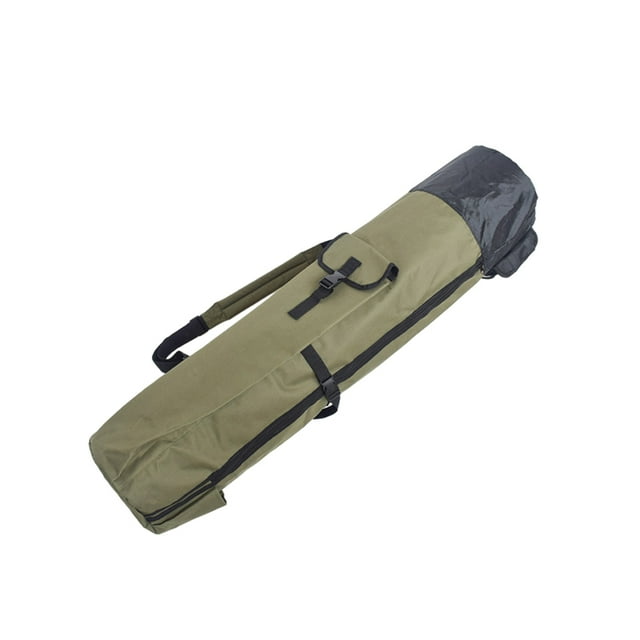 Eigraketly Bolsa para caña de pescar, 5 bastones, Estuche de transporte, almacenamiento, multifunción, tela Oxford, gran capacidad, resistente, Pescar Verde oscuro