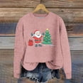 thumbnail image 2 of Nfurl Womens Ugly Christmas Sweaters Cute Xmas Tree Santa Claus Graphic Knit Pullover Sweater Long Sleeve Crewneck Christmas Clothes Pink M, 2 of 5