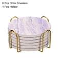 thumbnail image 3 of Bebida Portavasos con Soporte, 6uds 4 - Corcho Base Posavasos para Bebidas, Arenisca Estilo para Tipos de Tazas, Hogar Decoración, Madera Mesa (Púrpura), 3 of 6