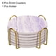 thumbnail image 3 of Bebida Portavasos con Soporte, 6uds 4 - Corcho Base Posavasos para Bebidas, Arenisca Estilo para Tipos de Tazas, Hogar Decoración, Madera Mesa (Púrpura), 3 of 6