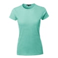 thumbnail image 2 of A2Y Women's Basic Solid Ring Spun 100% Cotton Short Sleeve Crew Neck T Shirt Tee Tops Heather Blue L, 2 of 3
