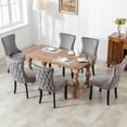 thumbnail image 3 of ODUSE-DAILY Grey Velvet Dining Chairs Set of 6, Kitchen & Dining Room Chairs, Sillas De Comedor, Nailheads Tufted, Fabric Upholstered, Solid Wood Frame (Gray, 6 Pcs), 3 of 10