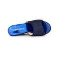 thumbnail image 4 of BLISSFUL STEP Sandales à Talons Compensés à Enfiler à Plateforme Pailletée pour Femmes Bleu Marine 7, 4 of 7
