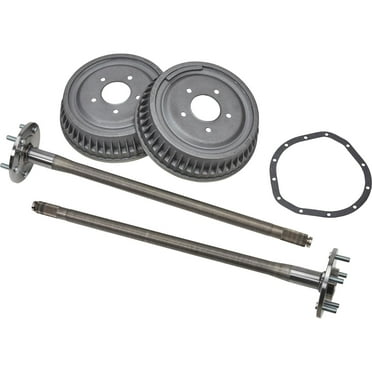 Speedway Motors Truck 5-Lug Rear Axle Conversion Kit, Fits Chevy 1965-1969, Includes Complete Kit with Axles, Wheel Studs and New Brake Drums, 5 Lug Axel to Install into 6 Lug