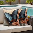 thumbnail image 2 of Outdoor Pillow Cover Blue Butterfly Pink Flowers Set of 2 Waterproof Throw Pillowcases Watercolor Painting Decorative Patio Furniture Pillows for Couch Garden Indoor & Outdoor Use, 2 of 9