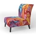 thumbnail image 3 of Designart "Chromatic Delirium Opt Art wall Art V" Chaise d'Appoint Rembourrée Moderne Multicolore - Fauteuil Moderne pour Salon, 3 of 7