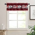 thumbnail image 7 of White Flowers Red Bow Kitchen Curtains and Valances Set, Snowflakes Leaf Winter Christmas Rod Pocket Window Valance 18 Inch Window Curtain Panels for Living Room Bedroom Laundry, 27.5x36in, 3 Pieces, 7 of 7