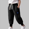 thumbnail image 2 of Gibobby Boys Pants Cargo Pants For Toddler Kids Boys 12 Months 2T 3T 4T Wide-Leg Elastic Waist Loose Long Pants Toddler Boys Clothes Little Boys Winter Pants(3-4 Years,Black), 2 of 7