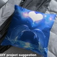 thumbnail image 2 of Manfei Couple Dolphin Sewing & Crafting Fabric (10 Yards), Romantic Love Heart Print Home Decor Fabric by the Yard, Dreamy Starry Night DIY Fabric, Valentine's Day Gifts, 2 of 6