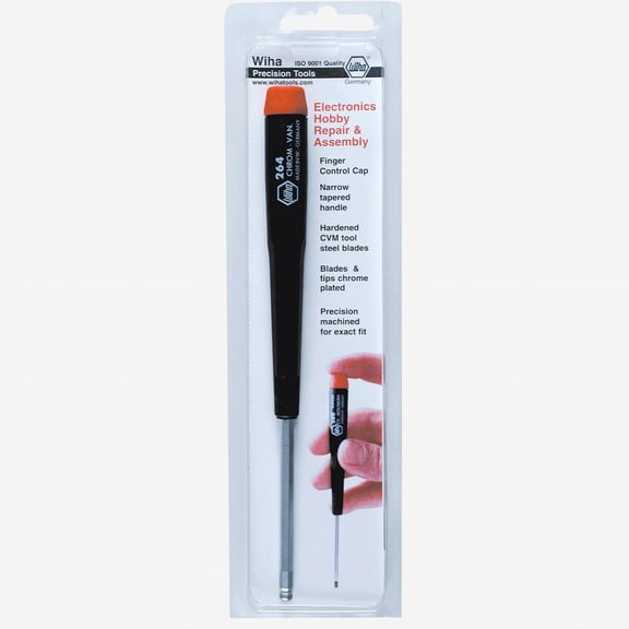 Wiha 96419 5/64" x 50mm Precision Ball End Hex Screwdriver (Retail Pack)