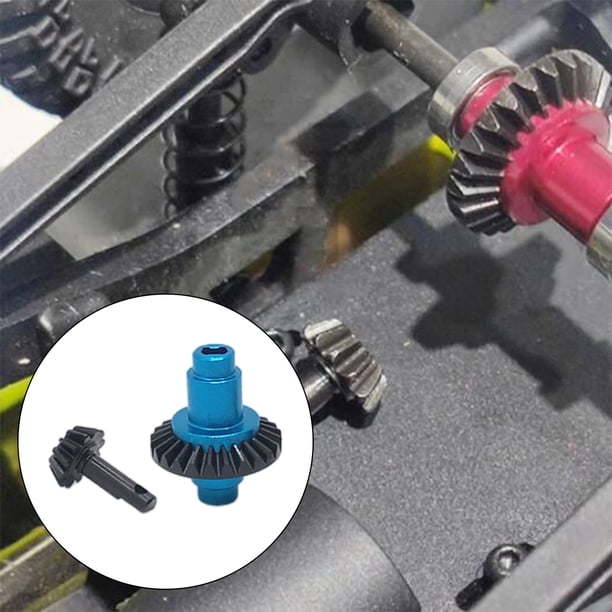 Engranaje helicoidal de acero metálico Yotijar para 1/16 RC Crawler Coche Azul