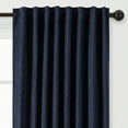 thumbnail image 3 of Chanasya 2-Panel Classy Embossed Leaf Textured Curtains - Back Tab, Ring Tab - for Windows Living Room Bedroom - Partial Room Darkening Drapes for Privacy - 52 x 63 Inches - Navy, 3 of 5