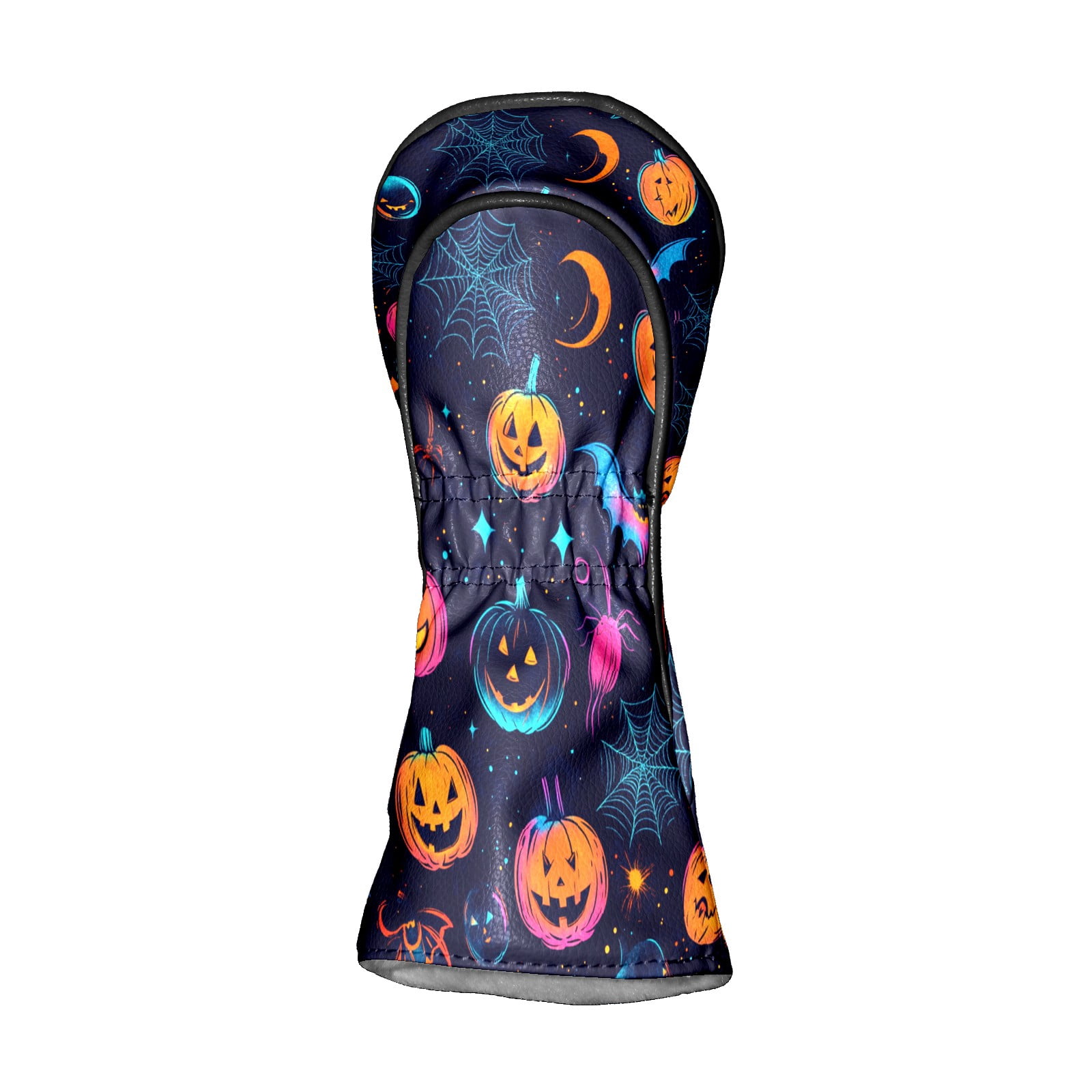 Golf Club Covers PU Leather Waterproof Head Covers for Fairway Woods Hybrids Cute Halloween Pumpkin