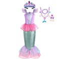 thumbnail image 3 of Disney Little Mermaid Ariel Princess Dress For Girls Short Sleeve Tulle Cosplay Costume Children Carnival Birthday Party Clothes, 3 of 5