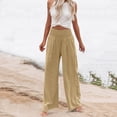 thumbnail image 5 of Women's Pants Fashion Casual Pants For Women Linen Summer Wide Leg High Waist Casual Pant 2026 Beach Travel Vacation Outfits, 5 of 7