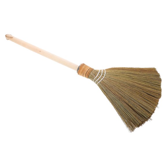 KALLORY 1Set Handmade Corn Whisk Broom with Wood Handle for Floor and Carpet Sweeping Multi Color 64.00X31.00X6.00CM