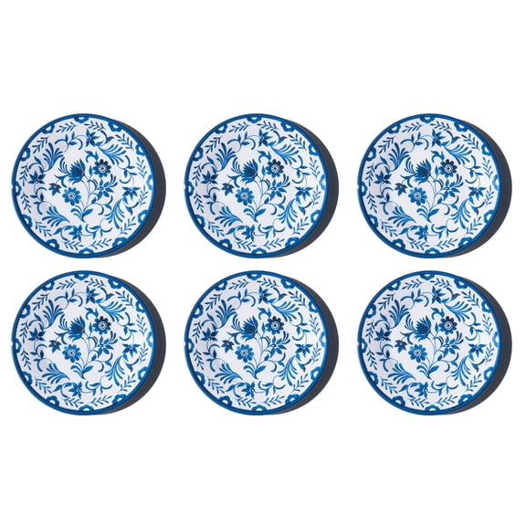 Medallion Flower NewWave Melamine Salad Plate - Blue - 8.5" - Set of 6
