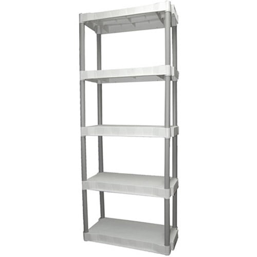 Plano 30.25"W x 14.25"D x 74.5"H 5Shelf Plastic Storage Unit, Light