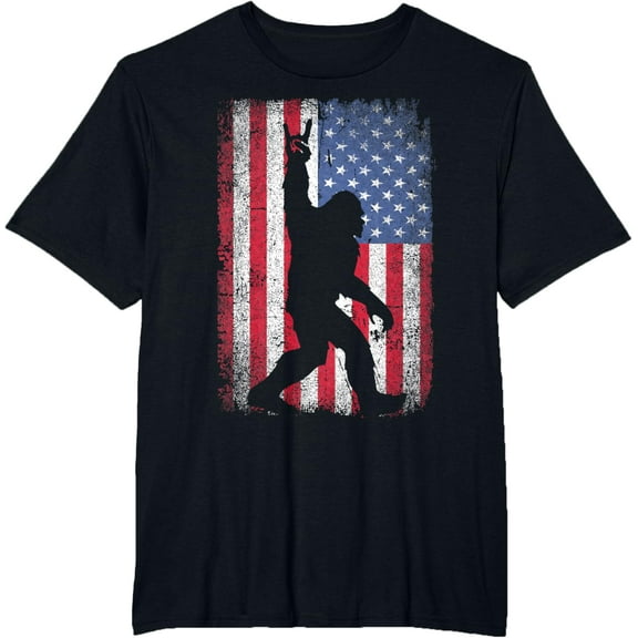 t-shirtRock On Bigfoot Sasquatch Loves Patriot American Flag USA T-Shirt mens t shirt,black,women,funny,misfits,men,journey