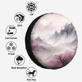 thumbnail image 4 of Mountain with Blossom Pattern Polyester Universal Spare Wheel Tire Cover Wheel Covers for Trailer RV SUV Truck Camper, 4 of 5