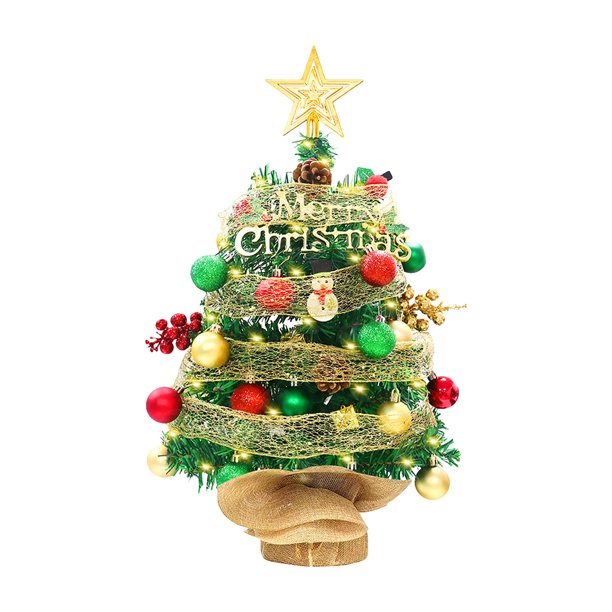 Árbol de Navidad de mesa LED de 2 pies con luces LED en la parte superior TFixol Árbol de mesa