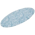 thumbnail image 1 of ziyahi Round PVC Tablecloth Waterproof Table Cover Home Decor Blue Leave, 1 of 9