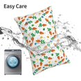 thumbnail image 6 of Goofa Cute Carrot Print Plush Throw Pillow Case, Soft Velvet with Hidden Zipper, Decorative Cushion Cover for Sofa, Bed, Car, and Home Décor-14"x20", 6 of 6