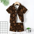 thumbnail image 2 of Utoimkio Toddler Unisex Summer Outfits Short Sleeve Button Down Shirt Tops and Shorts Set Casual Summer Clothes, 2 of 5