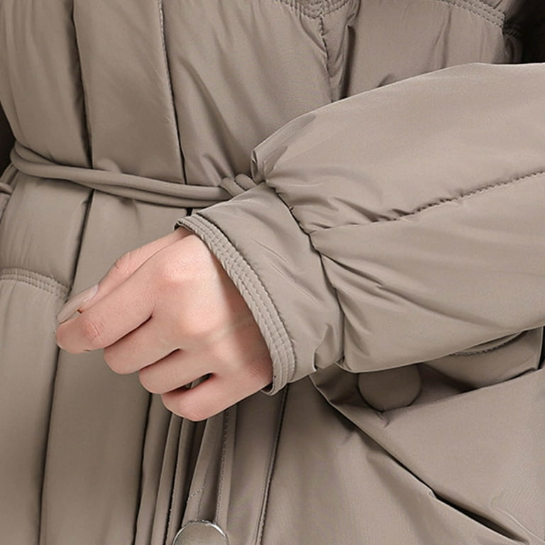 ZRGHAOYLQ Womens Long Puffer Jacket with Hood Thicken Down Coat